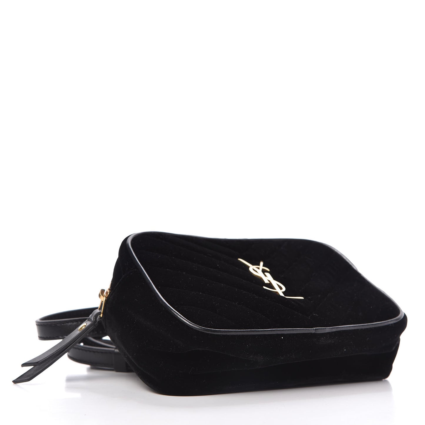 Velour Matelasse Monogram Lou Camera Bag Black