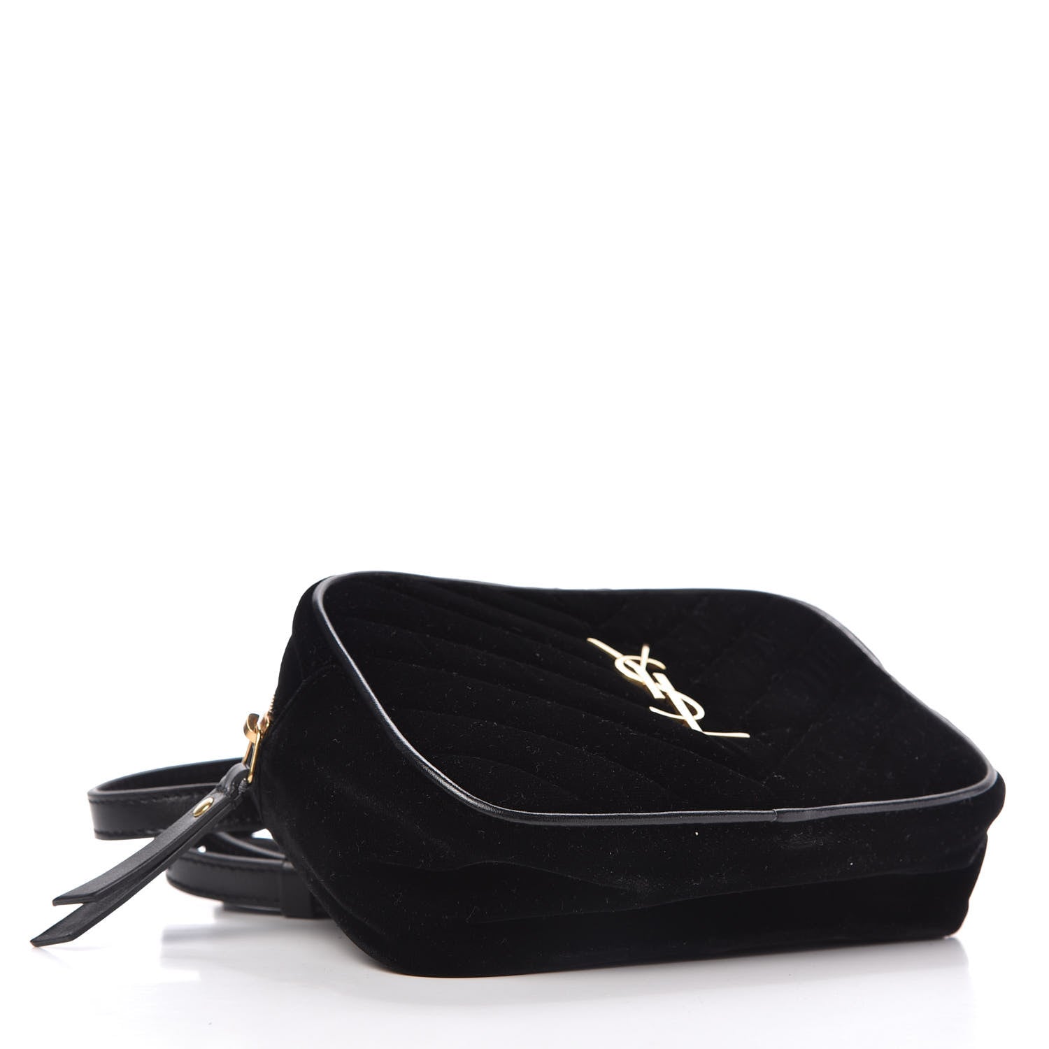 Saint Laurent Velour Matelasse Monogram Lou Camera Bag Black 4 of 10