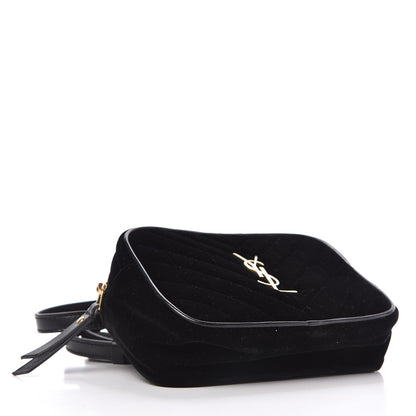 Saint Laurent Velour Matelasse Monogram Lou Camera Bag Black 4 of 10