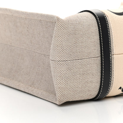 Chloe Cotton Calfskin Medium Woody Ribbon Tote White Black 9 of 11