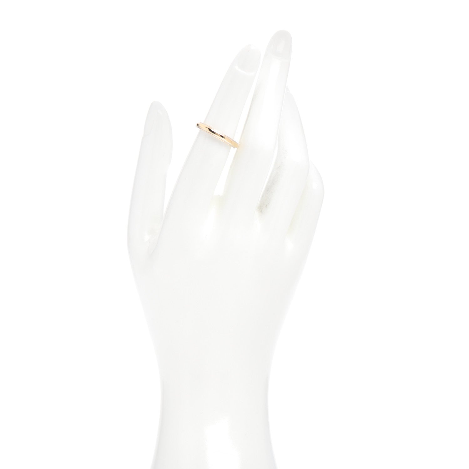 Tiffany 18K White Yellow Gold 3mm Classic Milgrain Wedding Band Ring 50 5.5 2 of 4