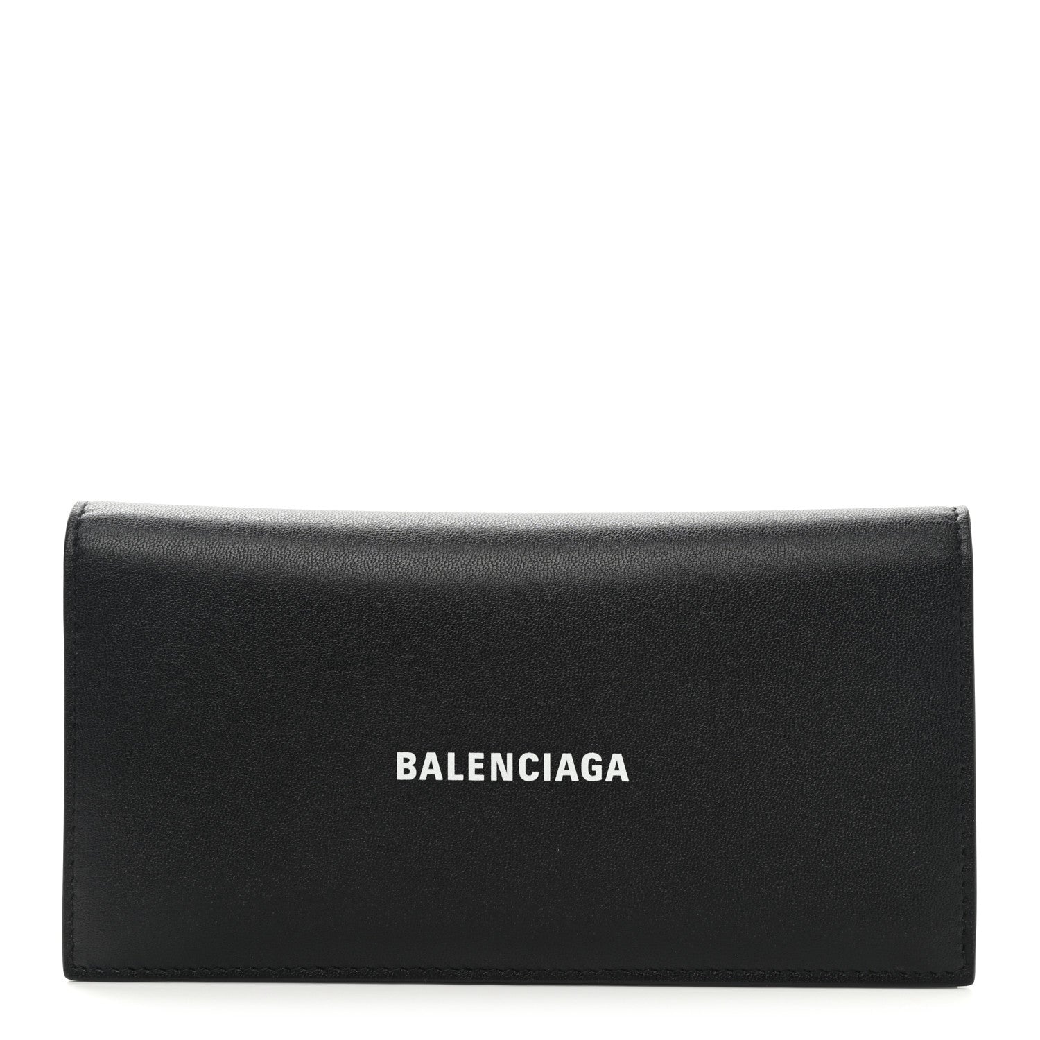 Balenciaga Calfskin Cash Vertical Long Wallet Black 1 of 8