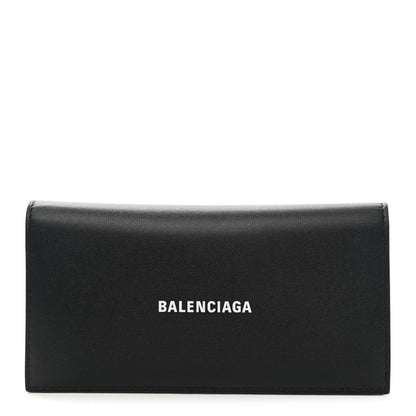 Balenciaga Calfskin Cash Vertical Long Wallet Black 1 of 8