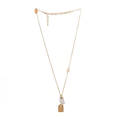 Louis Vuitton Nanogram Name Tag Necklace Gold Silver 3 of 7