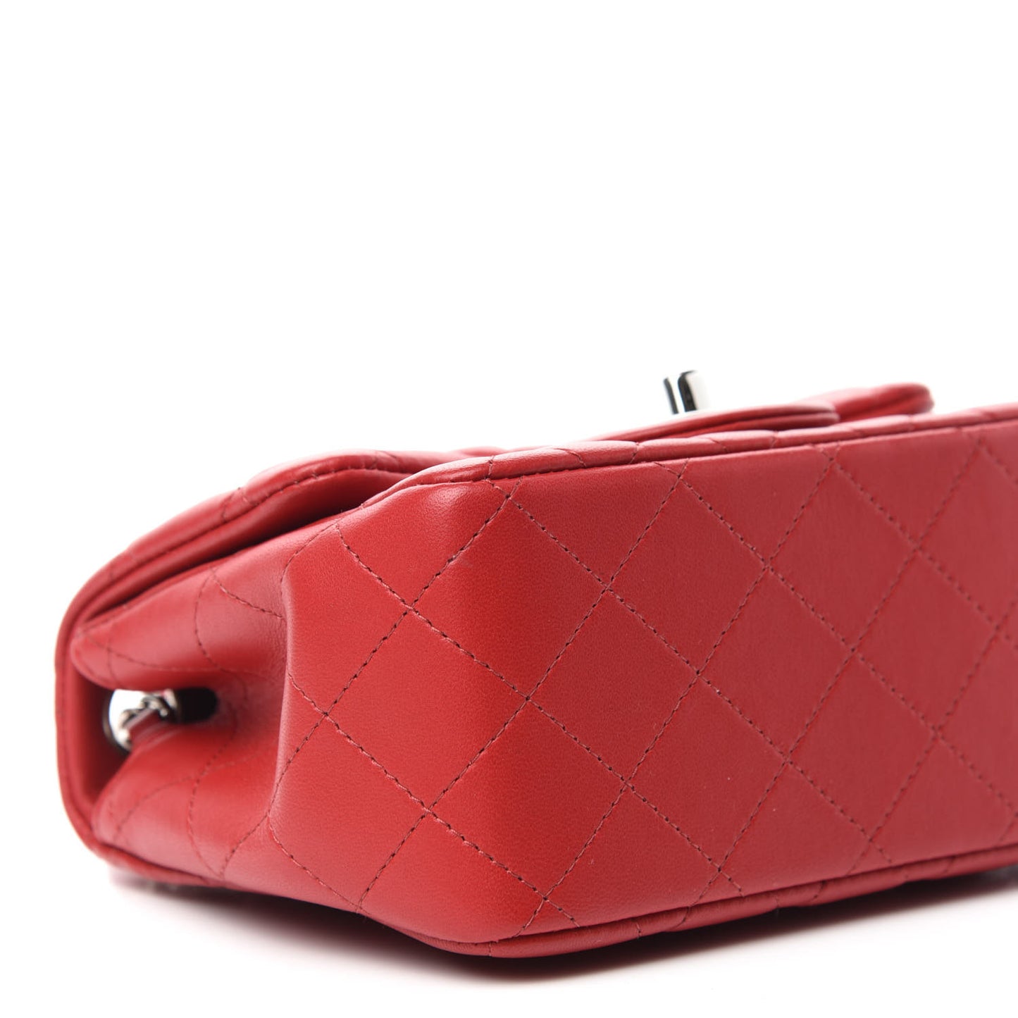 Lambskin Quilted Mini Square Flap Red