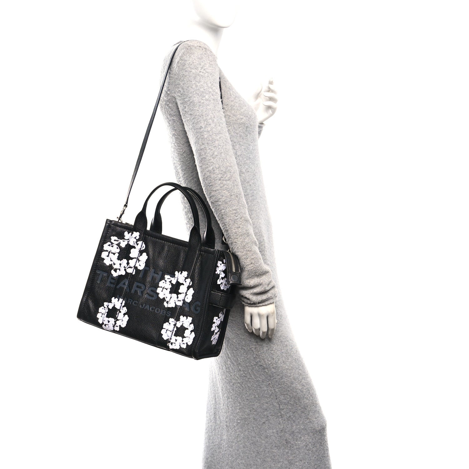 Marc Jacobs x Denim Tears Grained Calfskin Medium The Tote Bag Black 2 of 12