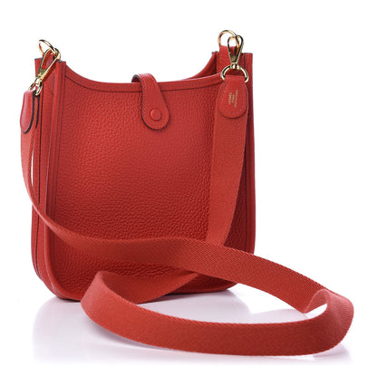 Hermes Taurillon Clemence Evelyne TPM Rouge Tomate Rouge Pivoine 3 of 11