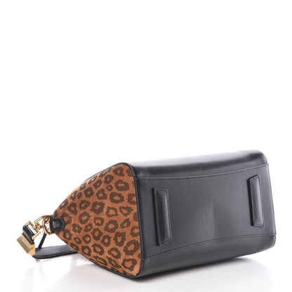 Givenchy Calfskin Suede Leopard Print Small Antigona Black 4 of 9