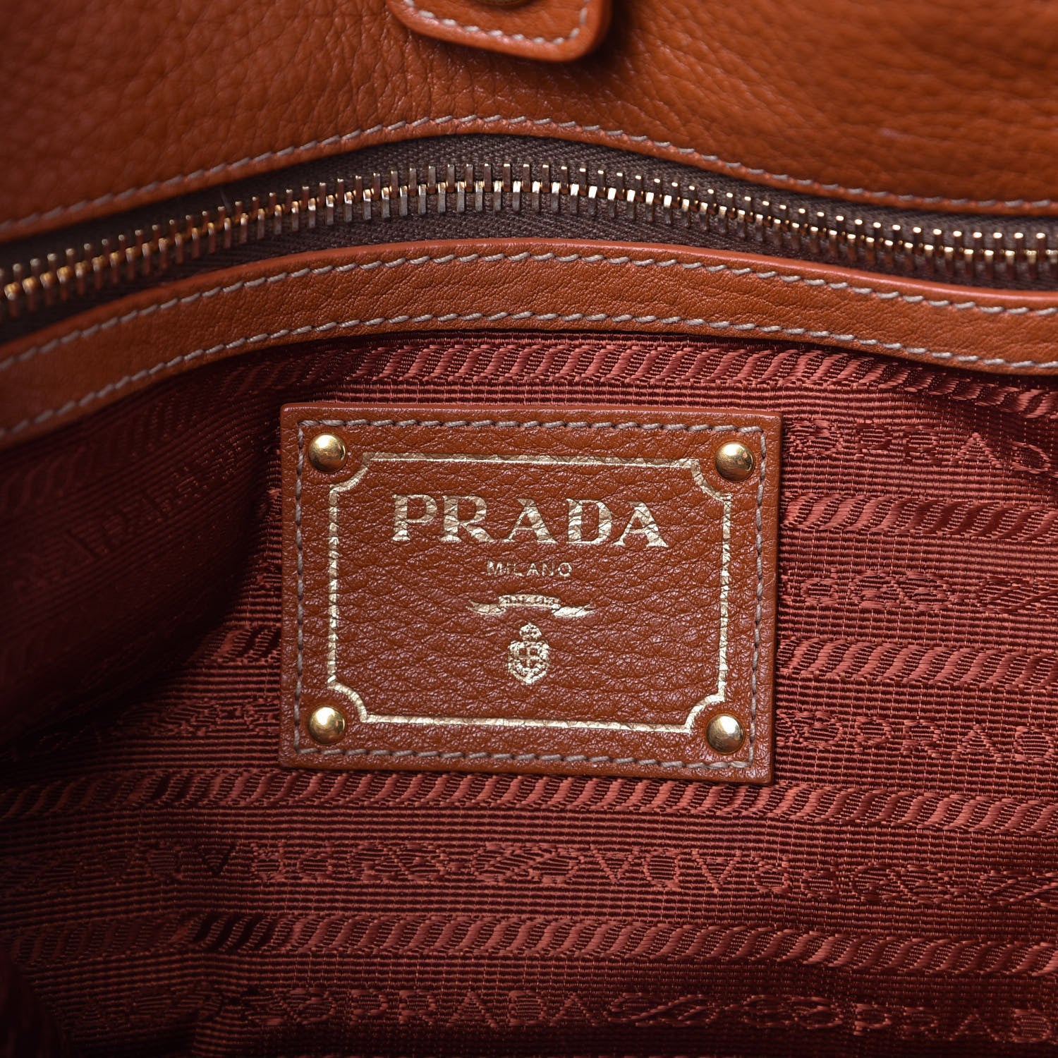 Prada Vitello Daino Shopping Tote Rame 8 of 10