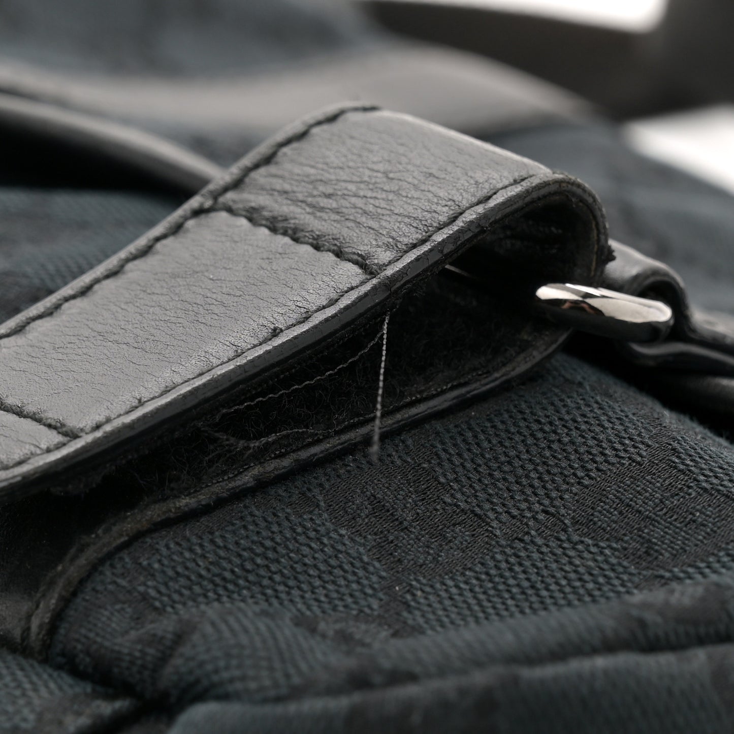 Monogram Small Double Buckle Flap Messenger Bag Black