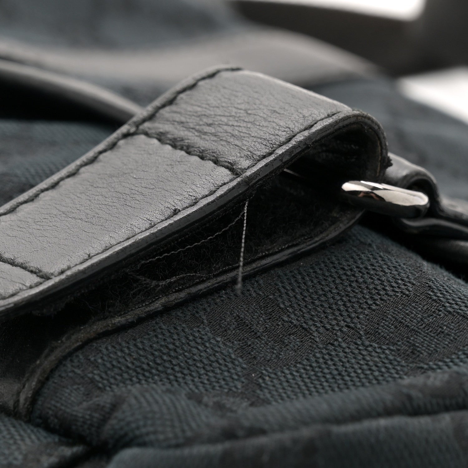 Gucci Monogram Small Double Buckle Flap Messenger Bag Black 12 of 12