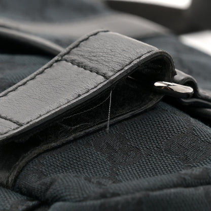 Gucci Monogram Small Double Buckle Flap Messenger Bag Black 12 of 12
