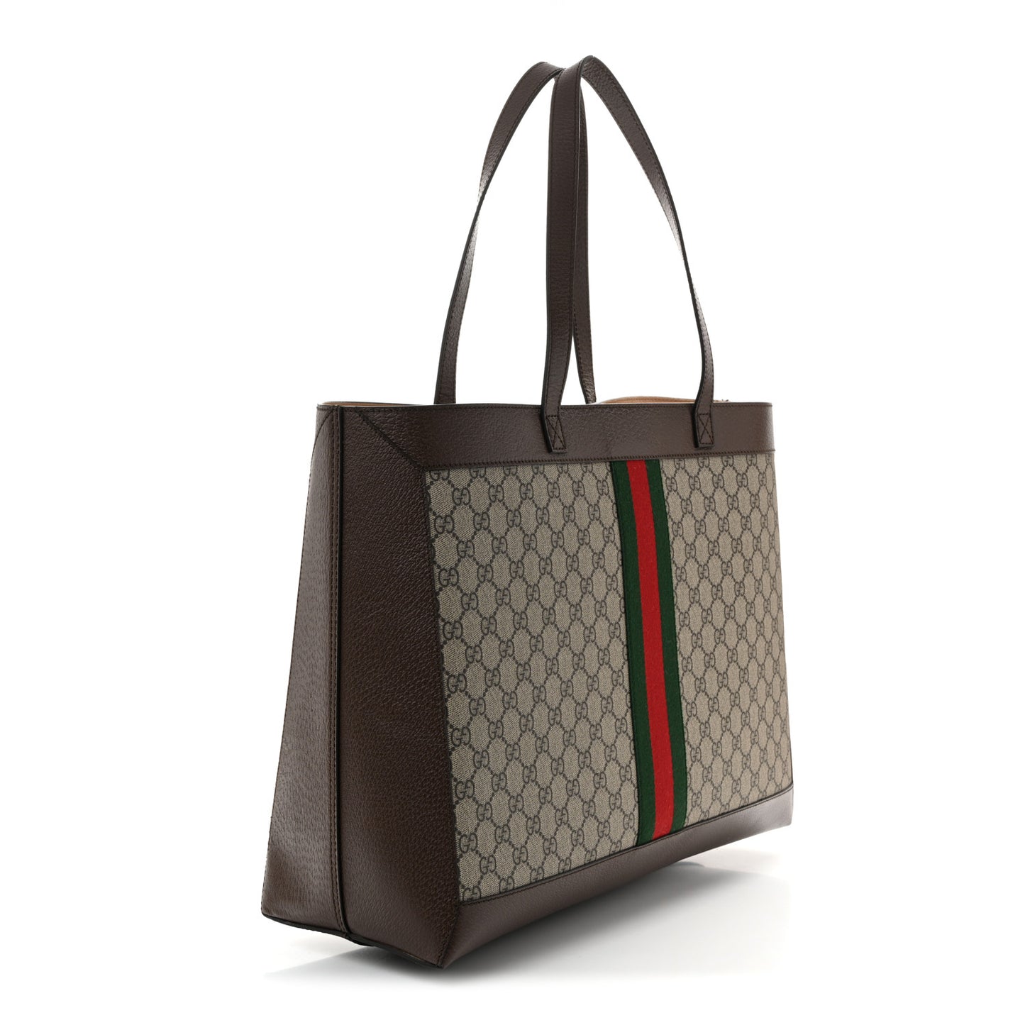 GG Supreme Monogram Web Ophidia Tote Brown