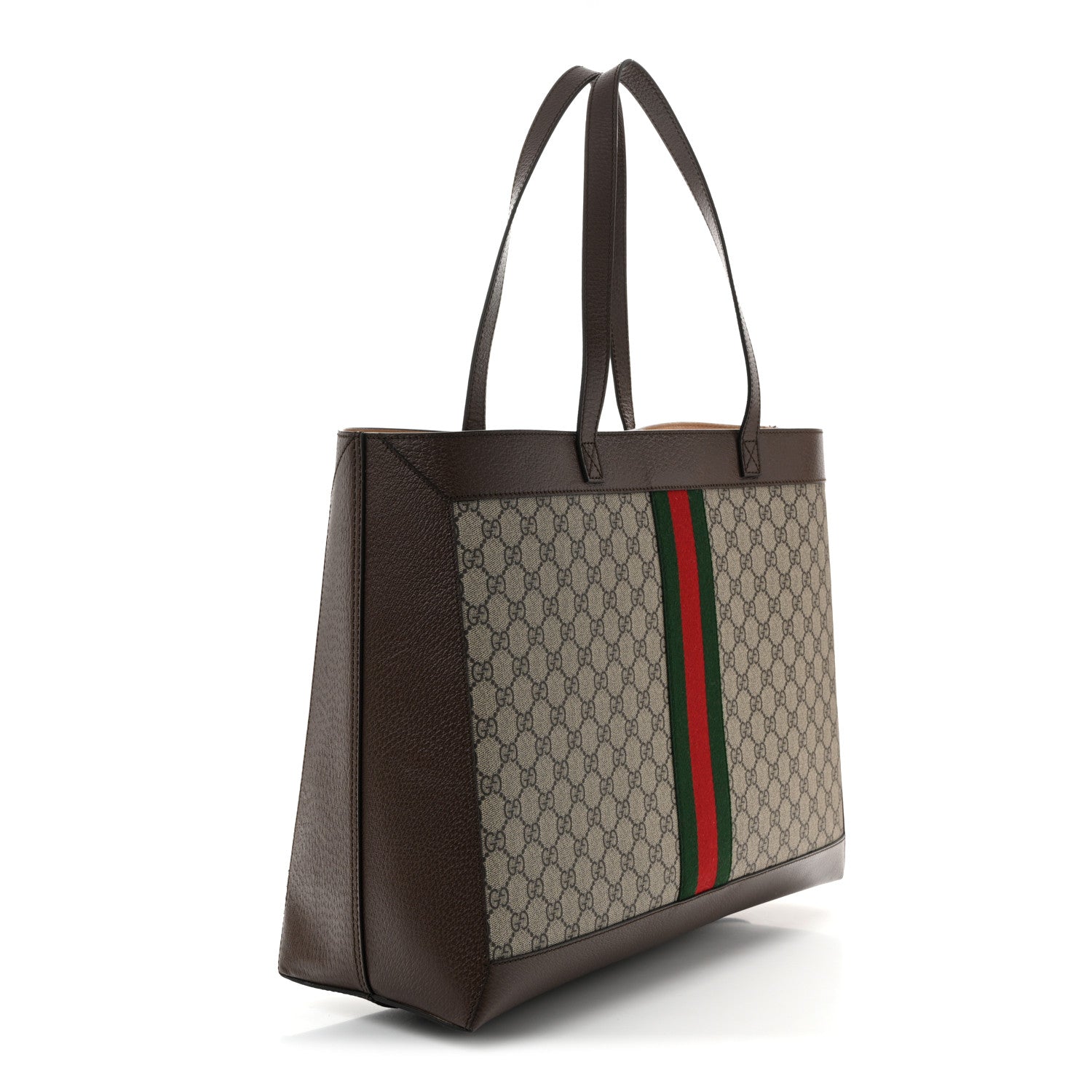 Gucci GG Supreme Monogram Web Ophidia Tote Brown 4 of 11