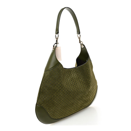 Gucci GG Suede B Large Shoulder Bag Green 4 of 10
