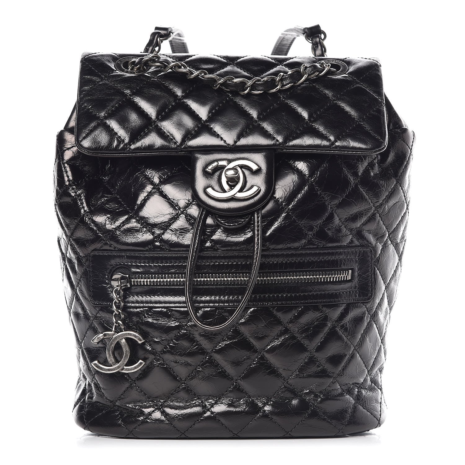 Chanel Glazed Calfskin Quilted Small Salzburg Mountain Backpack Black 1 of 10