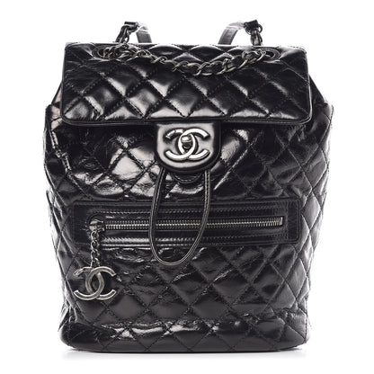 Chanel Glazed Calfskin Quilted Small Salzburg Mountain Backpack Black 1 of 10