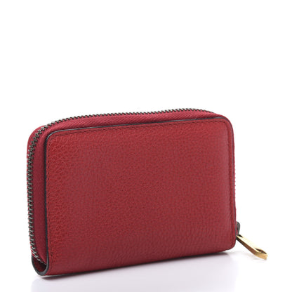 Gucci Calfskin Logo Zip Around Card Case Hibiscus Red 3 of 8