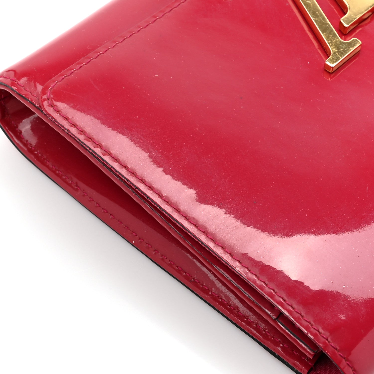 Louis Vuitton Patent Louise Clutch Rose Indien 9 of 12