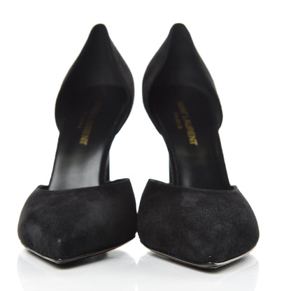 Saint Laurent Kid Scamosciato Skinny D'Orsay 105 Pumps 38.5 Black 2 of 10