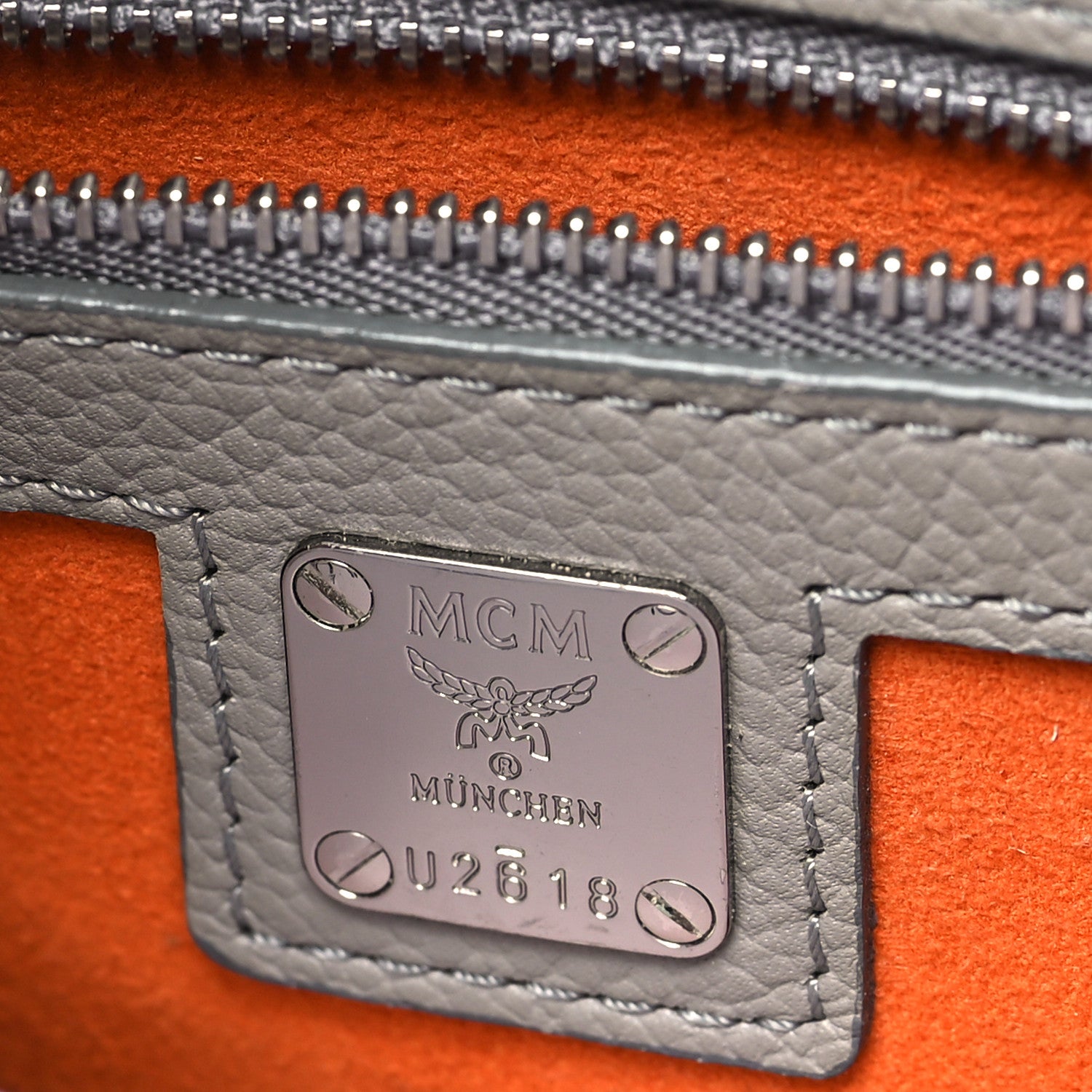 MCM Grained Calfskin Patricia Park Avenue Crossbody Bag Arch Grey 6 of 15