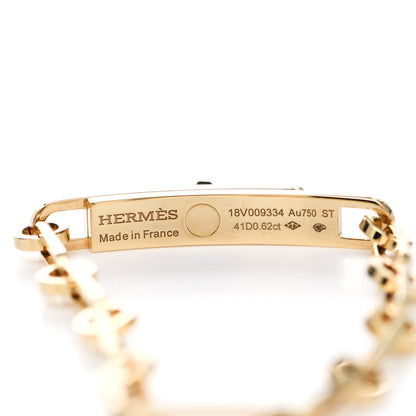 Hermes 18K Yellow Gold Diamond Pave PM Kelly Chaine Bracelet ST 4 of 5