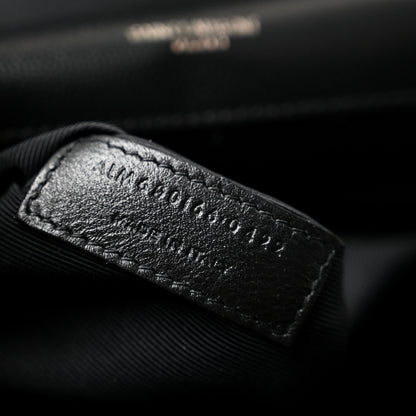 Saint Laurent Grain De Poudre Textured Mixed Matelasse Large Triquilt Monogram Monochrome Satchel Black 7 of 13