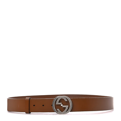 Gucci Calfskin Mens Interlocking G 37mm Belt 100 40 Brown 1 of 6