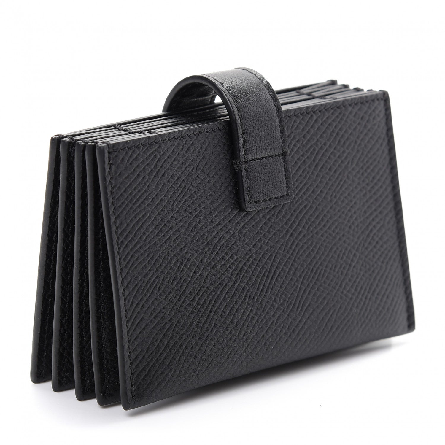 Celine Grained Shiny Calfskin Accordion Card Holder Black 3 of 7