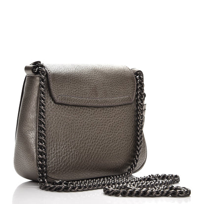 Gucci Metallic Pebbled Calfskin Small Soho Flap Crossbody Sasso 3 of 7