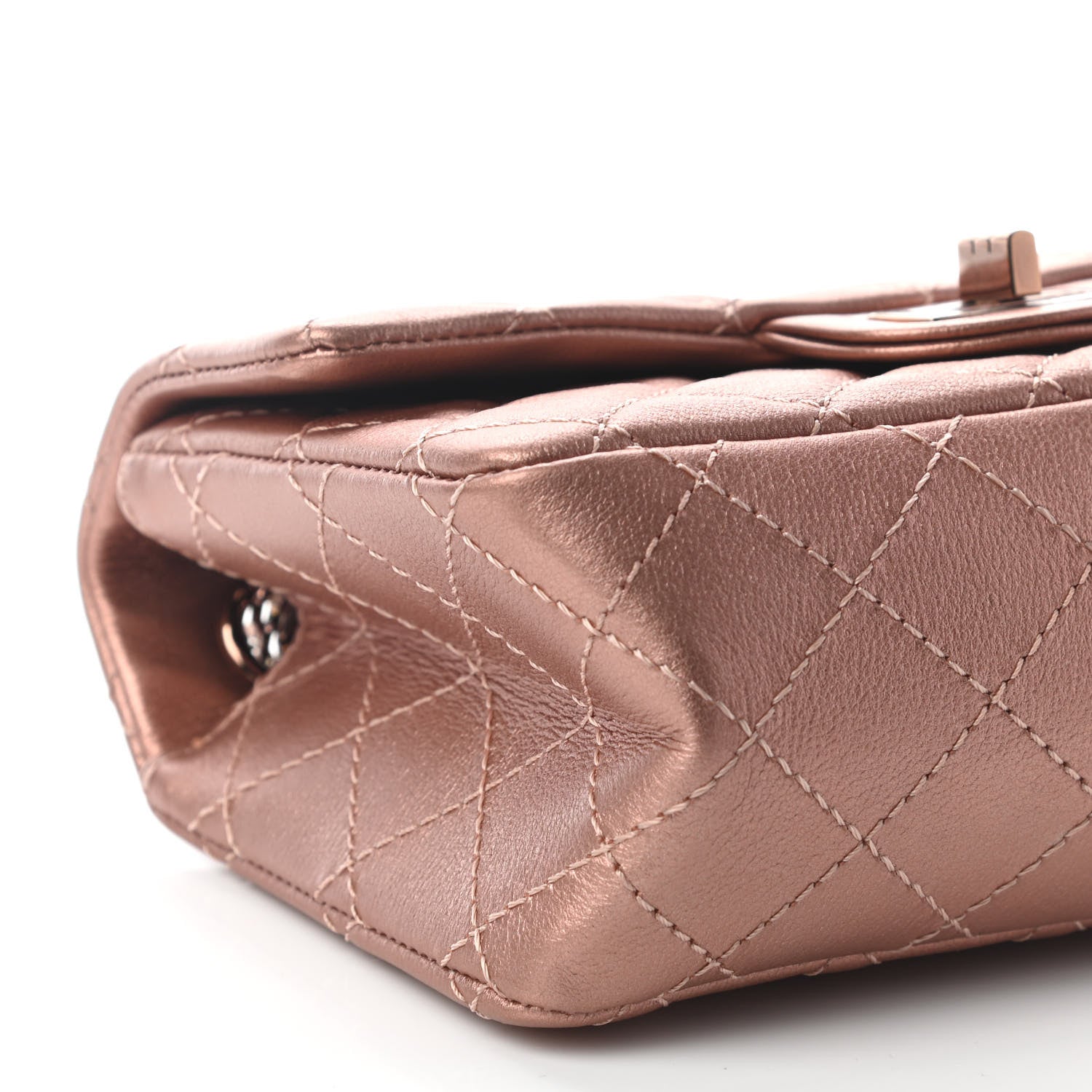 Chanel Metallic Grained Calfskin Quilted 2.55 Reissue Mini Flap Copper Pink 8 of 9