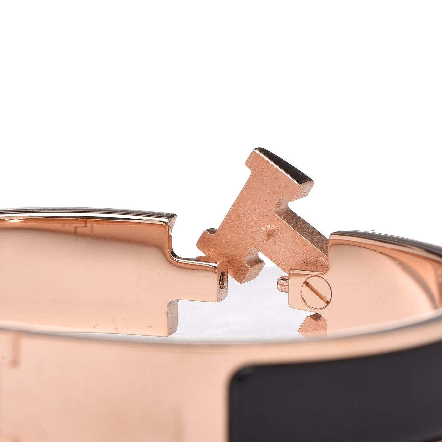 Enamel Narrow Clic Clac H Bracelet PM Black
