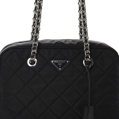 Prada Nylon Tessuto Impuntu Quilted Shoulder Bag Black 12 of 12