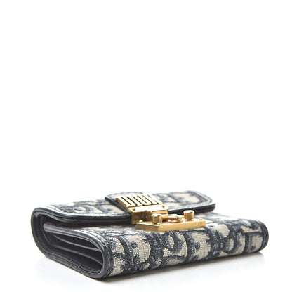 Christian Dior Oblique DiorAddict Wallet Blue 4 of 11