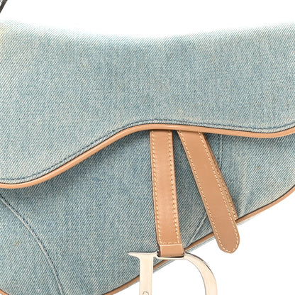 Christian Dior Denim Calfskin Saddle Bag Light Blue 8 of 11