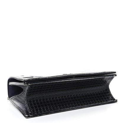Christian Dior Metallic Patent Micro-Cannage Gradient Medium Diorama Flap Bag Silver Blue 3 of 6