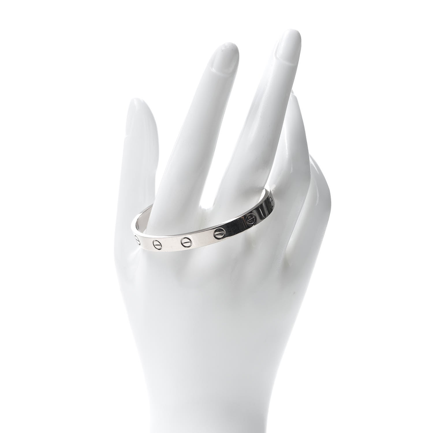 Cartier 18K White Gold LOVE Cuff Bracelet 16 2 of 4