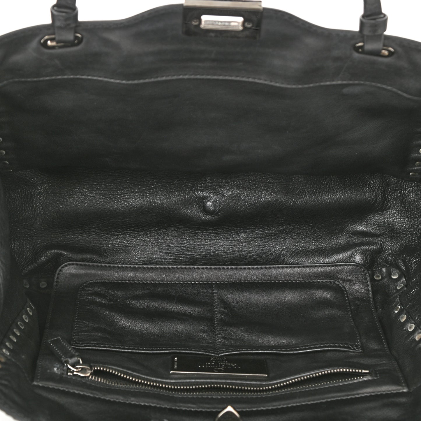 Vitello Medium Rockstud Tote Black