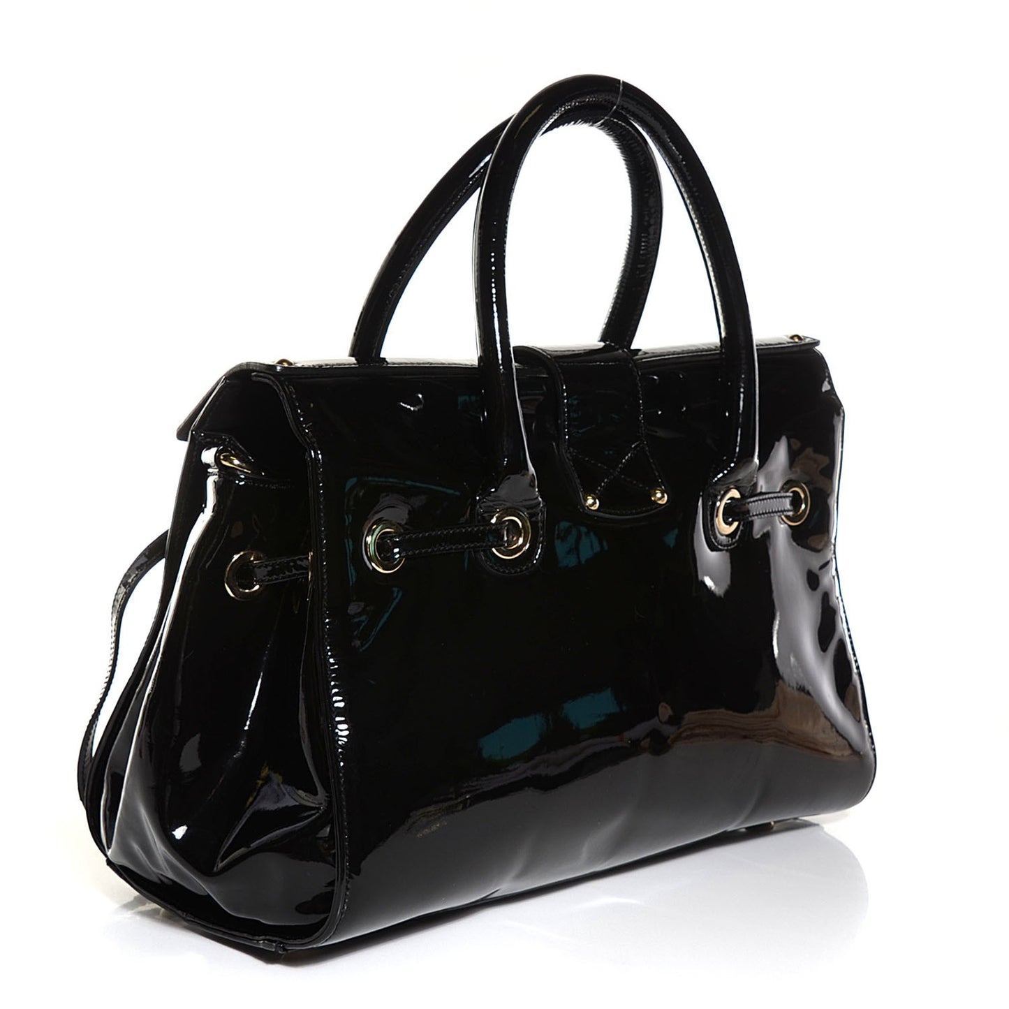 Patent Large Rosalie Satchel Black