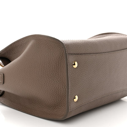 Salvatore Ferragamo Hammered Calfskin Double Handle Small Amy Tote Caraway Seed 9 of 11