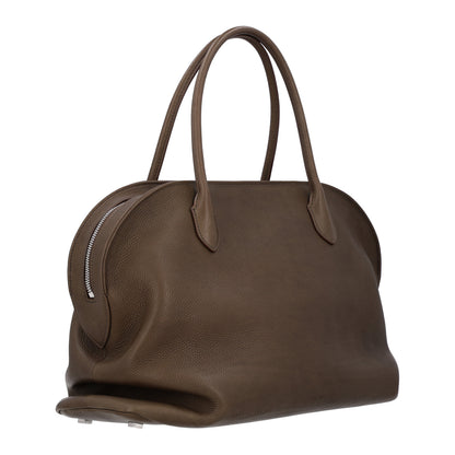 The Row Matte Grained Calfskin Agnes Bag Truffle 3 of 9