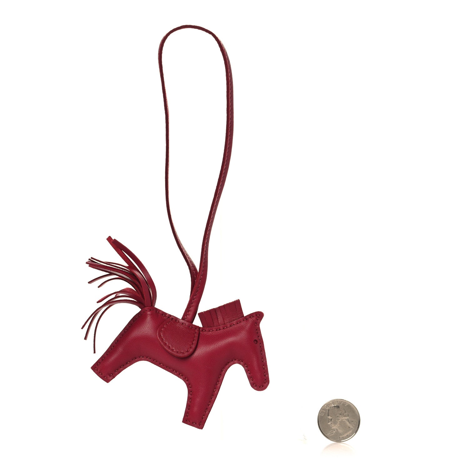Hermes Milo Lambskin Grigri Rodeo Horse Bag Charm PM Rubis 2 of 4