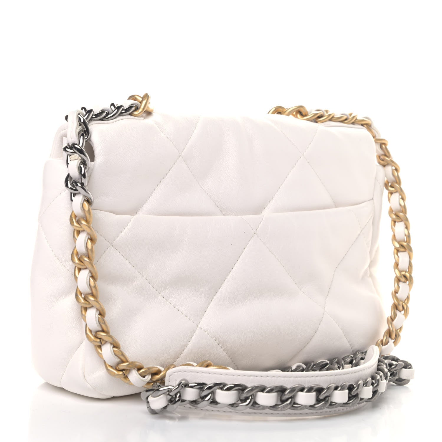 Chanel Lambskin Quilted Medium Chanel 19 Flap White 2 of 4