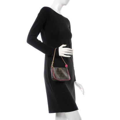 Fendi Zucca Spalmati Vitello Elite Pochette Tobacco Ciclamino 2 of 8