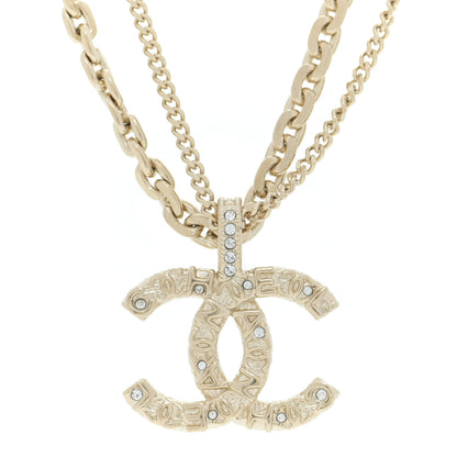 Chanel Crystal CC Multi Strand Chain Necklace Gold 4 of 6