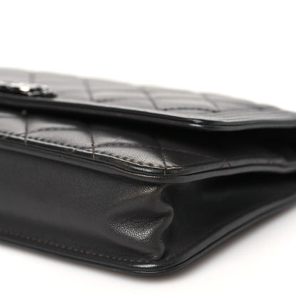 Chanel Lambskin Quilted Boy Wallet On Chain WOC Dark Grey 11 of 14