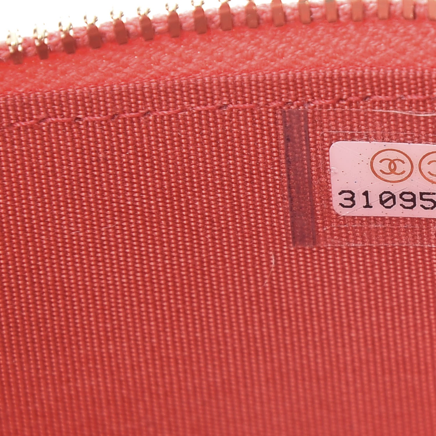 Chanel Raffia Jute Striped Mini Vanity Case With Chain Red Beige 8 of 12