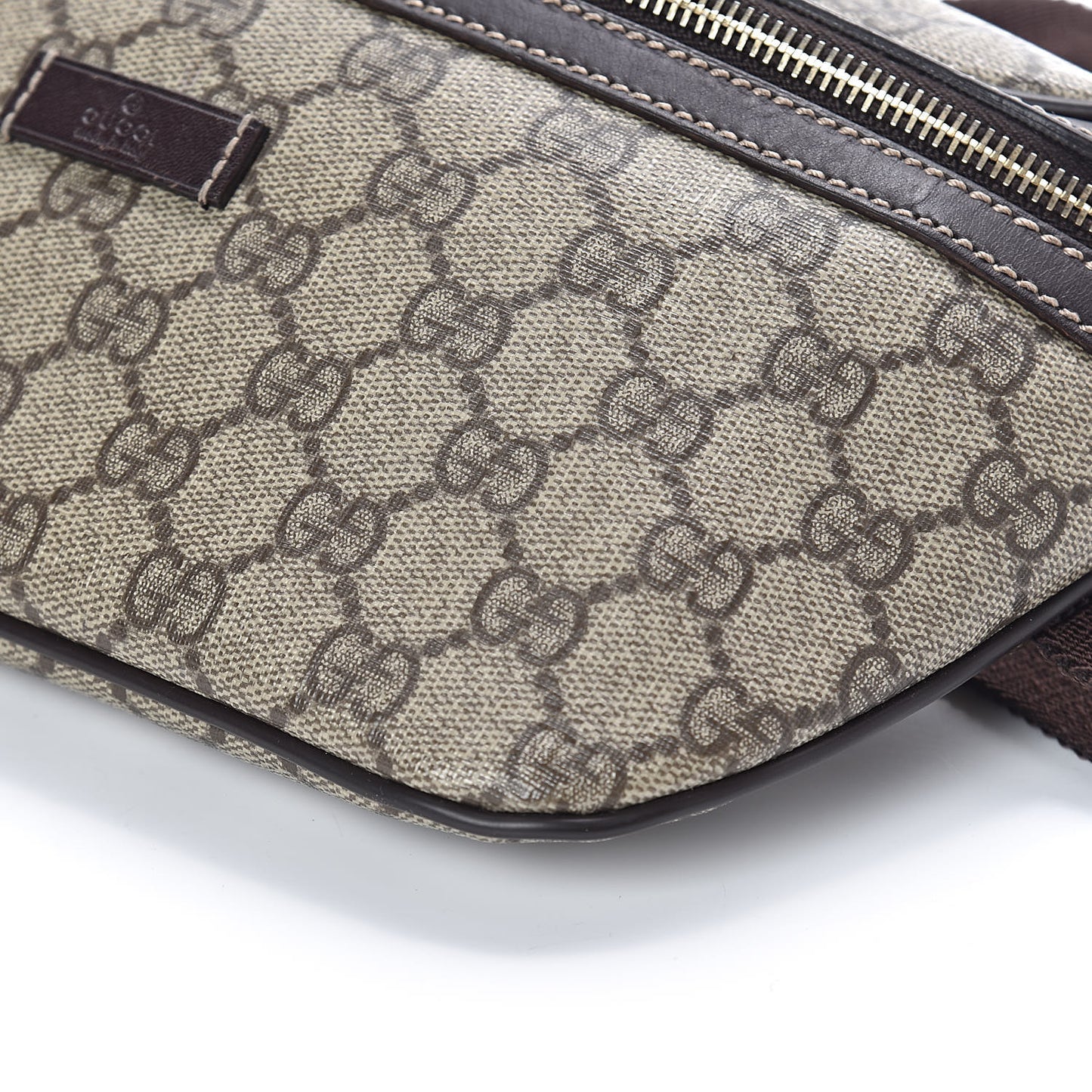 GG Supreme Monogram Belt Bag Dark Brown