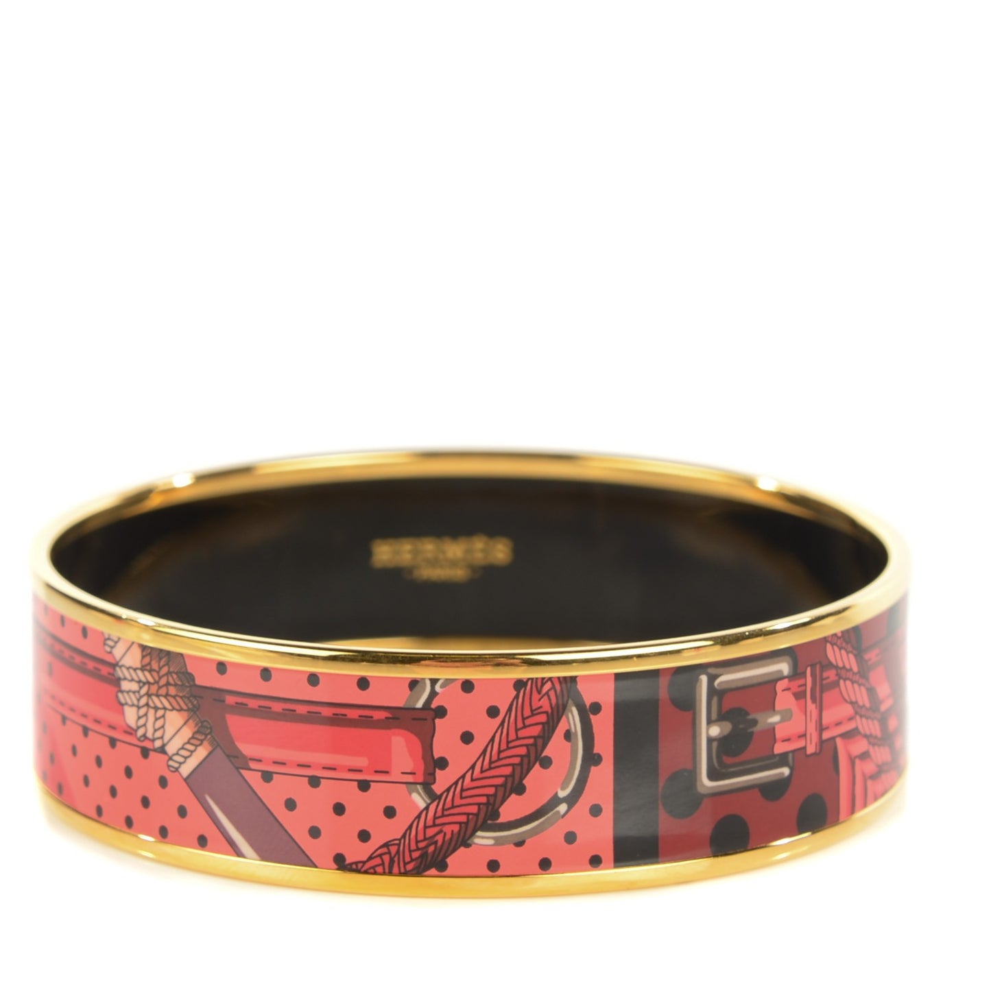 Enamel Printed Wide Clic Clac A Pois Bracelet 70 Monorouge