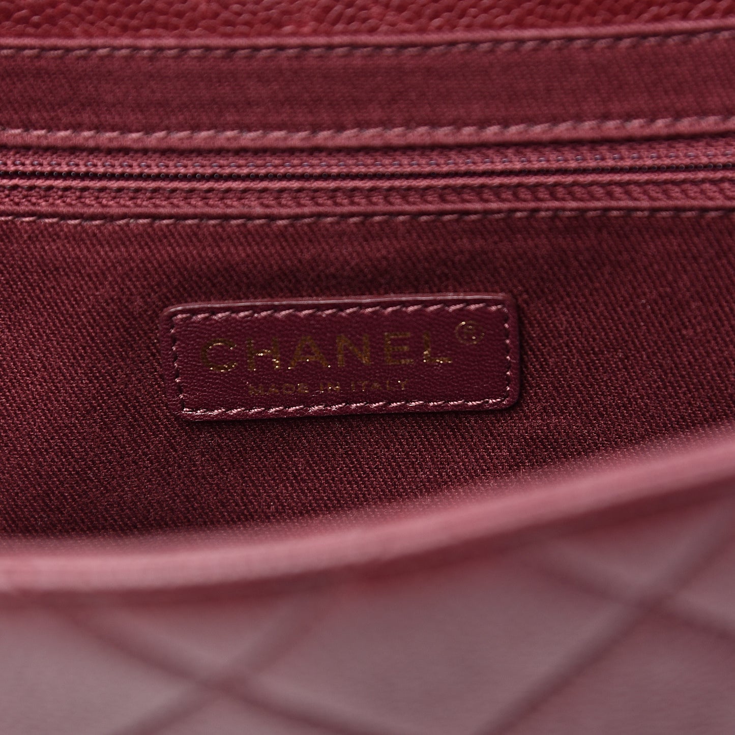 Caviar Quilted Large Retro Class Flap Burgundy